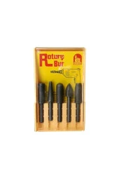 Depolife Rotary Bur Matkap Uçlu Eğe Seti 5 Li Takim Ahşap Metal Eğe Seti Ince Dişli - 1
