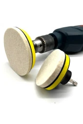Depolife Yün Keçe Parlatma Pedi 115mm Destekli Pad Matkap Adaptörü Seti Cam Metal Çelik Parlatma Polisaj Seti thumbnail 1