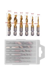 Depolife Kılavuz Pafta Seti 6 Parçalı M3 M4 M5 M6 M8 M19 Matkap Klavuz Takımı Ahşap Plastik Metal Pah Açma thumbnail 2