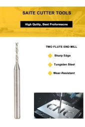 Depolife freze için kesim tek flüt karbür End Mill 2mm CNC uç Spiral yönlendirici alüminyum bakır ahşap MDF - 1