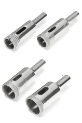 Cam Fayans Mermer Granit Porselen Delme Pancı Boru Tipi Elmas Karot Uç 10mm 12mm 14mm 16mm (4 Adet) thumbnail 1