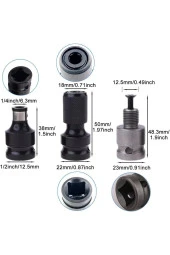 Depolife 1/2 Matkap Chuck Mandren Adaptör Somun Sökme Makinesini Hex Bits Vidalamaya Dönüştürme Aparat Seti thumbnail 2