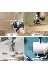 Cam Fayans Mermer Granit Porselen Delme Pancı Boru Tipi Elmas Karot Uç 12mm 14mm 18mm (3LÜ) thumbnail 3