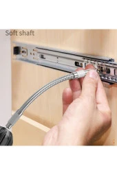 Depolife Altıgen 1/4 Hex Bits Şaftlı Uzatma Adaptör Hortumu Metal Sipiral Esnek Hortum 20cm thumbnail 3