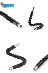 Tornavida Uç Seti Mıknatıslı Uzatma Köşe Kör Vidalama Esnek Hortum Altıgen Bits Körüklü Bükülebilir thumbnail 3