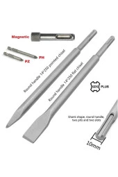 Depolife Beton Kırma Delme Raspalama Için Sds Plus Hilti Uç Seti Bits Adaptörlü Keski Murc Uç Takımı - 3