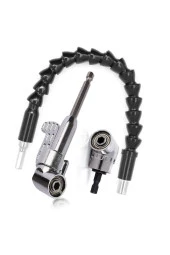 Depolife 105 Derece 1/4 Inç Dik Açılı Matkap Adaptörü Altıgen Şaftlı Tornavida Açılı Uç Tutucu Kör Vidalama thumbnail 1