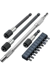 Depolife Hızlı Uç Tutucu 1/4 " 3 Parça Altıgen Şaft Manyetik Uç Tutucu Esnek Uzatma 10 Parça Tornavida Uc Set thumbnail 1