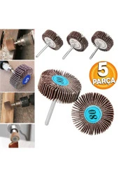 Depolife Flap Disk Taşlama Parlatma mini disk seti matkap gravür için Alüminyum Oksit 5 adet mini Zımpara - 1