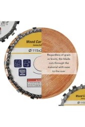 Depolife Ahşap Oyma Şekillendirme Kesme Için 115 mm Zincirli Testere Diski Avuç Taşlama Uyumlu 14 Dişli thumbnail 1
