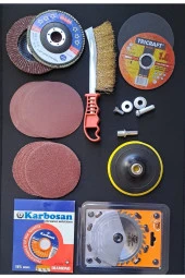 Depolife 20 Parça Spiral Avuç Taşlama Spiral Cırt Zımpara Ahşap Inox Metal Mermer Kesici Kesme Flap Disk thumbnail 3