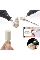 Depolife Dremel Proxxon Uyumlu 12 Parça Parlatma Cilalama Için Mini Polisaj Yün Keçe Seti - 2