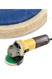 Depolife 115mm Naturel Yün Keçe Diski Cırt Taban Matkap Profesyonel Polisaj Seti M14 - 2