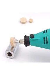 Depolife Polisaj Cila Parlatma Keçesi Yün Keçe Matkap Yumlu Dremel 13mm Toplam 21 Adet Keçe 2 Aparat - 2