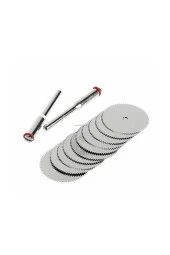Toolings 10 Adet 32 mm Ahşap Bıçak Disk Testere + 2 Mandren - 1