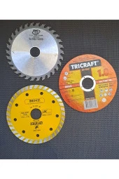 Depolife 115mm Turbo Mermer Fayans Granit Ahşap Metal Kesme Disk Seti 115mm Sunta Kesim Diski 3lü - 1
