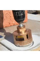 Mermer Granit Panç M14 Fayans Beton Pancı 110mm Sarı Elmas Delme Ucu Avuç Taşlama Uyumlu Karot thumbnail 2