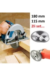 Depolife 180mm ve 115mm Ahşap Sunta Kesme Diski Elmaslı Turbo Kesici Daire Testere Tct Blade 2li Set thumbnail 3