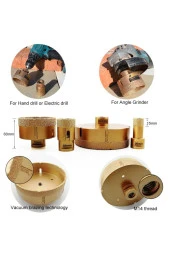 Mermer Granit Panç M14 Fayans Beton Pancı 110mm Sarı Elmas Delme Ucu Avuç Taşlama Uyumlu Karot thumbnail 3