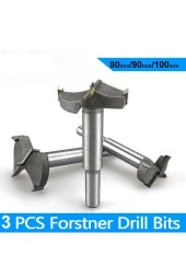 Depolife Ahşap Delme Panç Seti 70mm 85mm 100mm 3lü Karot Set Matkap Freze Ucu - 2