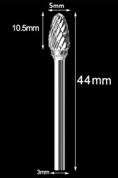 Depolife Yoğun Karbür Çelik Tungsten 5 Mm Cnc Router , Dremel Vb. Yuvarlak Kafa Carbide Uç Konik - 1