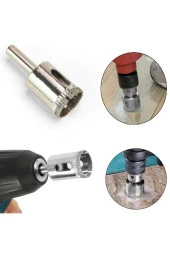 Depolife Mermer Granit Fayans Porselen 18mm Cam Yuvarlak Delme Pancı Elmas Uçlu Delik Açma Karot Matkap Ucu - 1