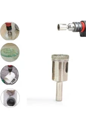 Mermer Granit Fayans Porselen Cam 26mm Yuvarlak Delme Pancı Elmas Uçlu Delik Açma Karot Matkap Ucu thumbnail 2