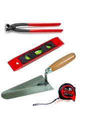 Depolife Inşaatcı Harç Sıvacı Malası 25cm Betoncu Kerpeteni Su Terazisi 3 Metre Set - 1
