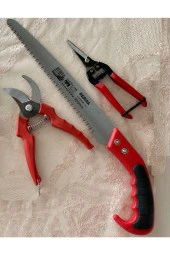 Depolife Bahçe Bağ Budama Makası Ağaç Dal Kesme Testeresi Eldivenli Bahçe Seti - 2