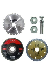 Depolife 0 - 250 Watt Mermer Granit Fayans 115mm Daire Disk Seti Matkap Aparatlı Taşla 2 Yıl - 1
