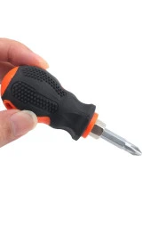 Depolife Tombul Kısa Tornavida 1/4 Hex 2 Yönlü Yıldız Düz Bits Uç 2 Parça Set - 1