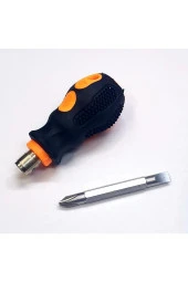 Depolife Tombul Kısa Tornavida 1/4 Hex 2 Yönlü Yıldız Düz Bits Uç 2 Parça Set - 2
