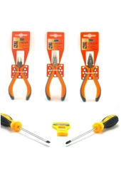 Depolife Mini Pense Keski Karga Burun Karbon Uçlu Yıldız Düz Tornavida Set - 1
