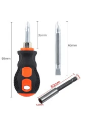 Depolife Tombul Kısa Tornavida Seti 13 Parçalı Bits Uzatma Seti 1/4 Hex Yıldız Düz - 3