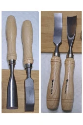 Depolife Ahşap için Iskarpela oyma alet seti Oval Kıvrık uçlu Kaşık Heykel Kuksa yontma Bıçak seti 2li - 3