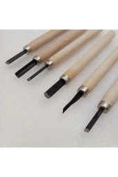 AYACO Real Özs 9580 6 Parçalı Ağaç Oyma Yontma Hobi Seti Aletleri - 1