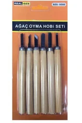 sofhappyy Real Özs 6 Parça Ahşap Ağaç Oyma Hobi Seti - 3