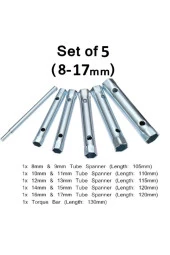 Depolife Borulu Lokma Anahtar Takımı Kovan Tipi T Kol Buji Anahtar Seti 5li Boru Lokma Seti 8mm-17mm - 2