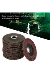 Depolife avuç taşlama makinesi için 115mm 10 Adet yaprak zımpra 10lu Flap Disk Alüminyum Oksit aşındırma - 2