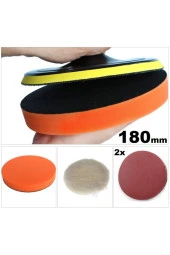Depolife 180 Mm Polisaj Seti Cırt Taban Sünger Bone 2 Li Zımpara Takımı - 1