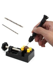 Depolife Mini Çok Amaçlı Detay Çalışma Mengenesi 57 Mm Ve Mekanik El Matkabı Seti 4.6mm 2 Li Matkap Ucu Set - 1