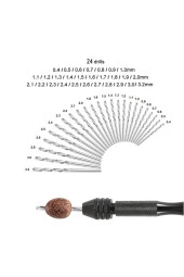 Depolife Mekanik El Matkabı Pim Mengenesi 24lü Matkap Ucu Seti Otomatik Mandrenli Hassas Takı Saatci Boncuk thumbnail 2