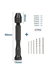 Depolife El Matkabı 6lı Matkap Uc Seti Mekanik Pim Mengenesi Hassas Elektronikçi Saatçi Boncuk Delme Aleti - 2