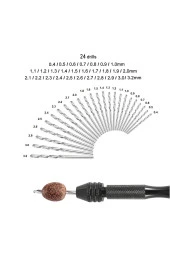 Mekanik El Matkabı Pim Mengenesi 24lü Matkap Ucu Seti Otomatik Mandrenli Hassas Takı Saatci Boncuk thumbnail 2