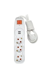 Depolife Üçlü Grup Priz Çocuk Akım Korumalı 2'li Usb'li 1,5 Mt Uzatma Kablolu Anahtarlı - 2