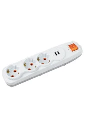 Depolife Üçlü Grup Priz Çocuk Akım Korumalı 2'li Usb'li 1,5 Mt Uzatma Kablolu Anahtarlı - 3