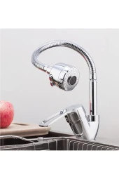 Depolife Mutfak Eviye Lavabo Batarya Fıskiyeli Kubarlı Musluk Tasarruflu Fonksiyonlu Evye Çeşmesi - 2