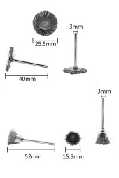 Depolife Gravür Için Mini Kalıpçı Çelik Tel Fırça Seti 8 Parça Pas Kir Temizleme thumbnail 3