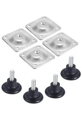 Depolife Mobilya için ayarlı ayak montaj braketi ve papuç seti 4 lü set Dolap Şifonyer ayarlanabilir Ayağı thumbnail 1