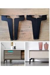 Depolife Laser Kesim Mobilya Ayağı Ağır Mobilya Ayağı Koltuk Ayağı Pabuçlu Güçlü Ayak Seti 4 Adet - 3